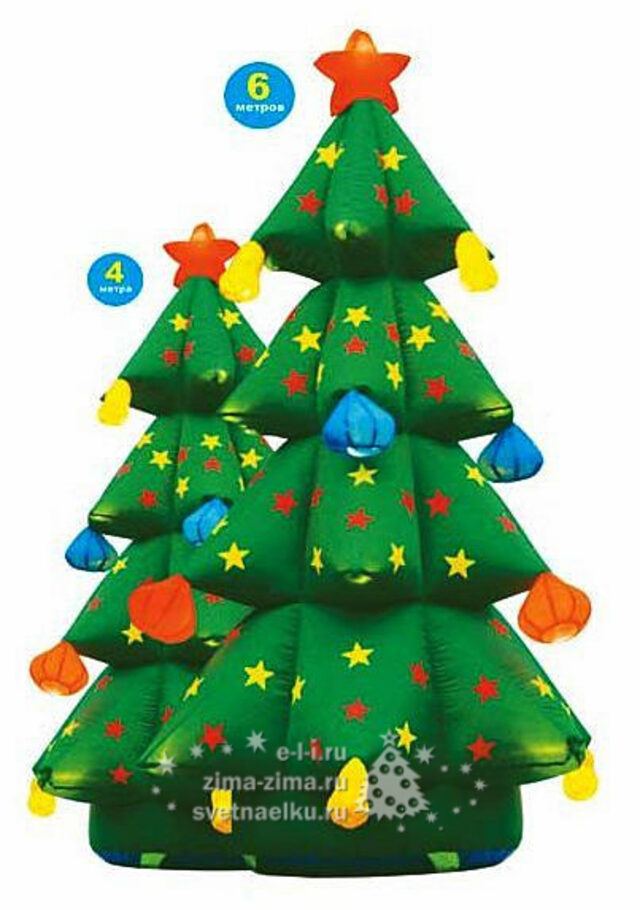 Елка с украшениями (подсветка), 4м