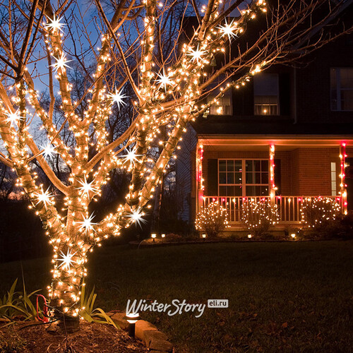 Гирлянды на дерево Клип Лайт Quality Light 30 м, 300 теплых белых LED ламп, с мерцанием, прозрачный ПВХ, IP44 BEAUTY LED