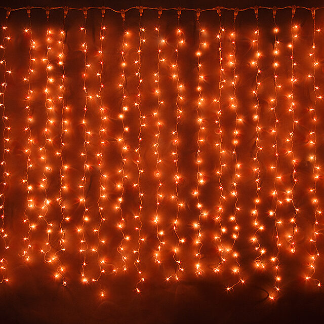 Световой дождь 2.5*1.5 м, 625 желтых микроламп, прозрачный ПВХ, соединяемый, IP20 Snowhouse