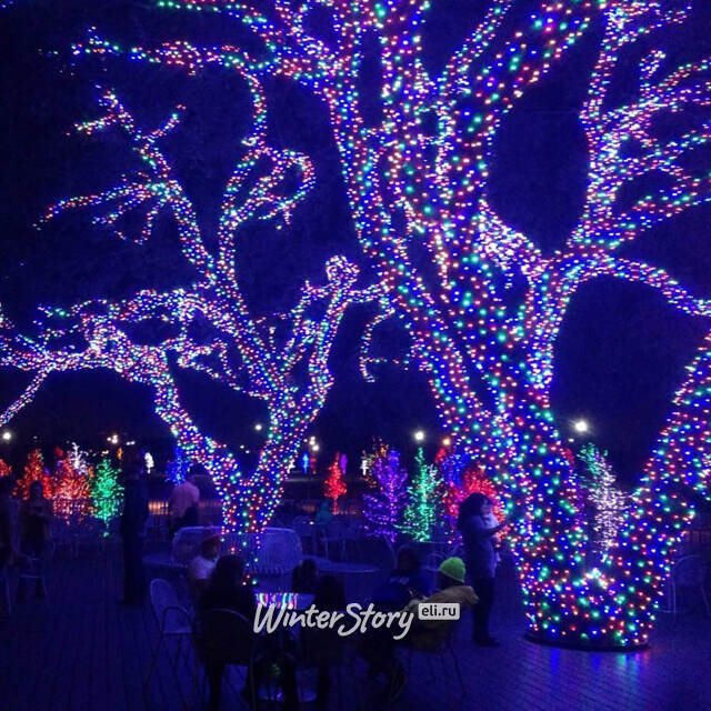 Клип Лайт - Спайдер Quality Light 60 м, 600 разноцветных LED ламп, с мерцанием, прозрачный ПВХ, IP44 BEAUTY LED