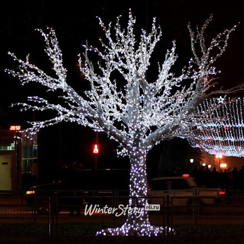 Гирлянды на дерево Клип Лайт Quality Light 30 м, 300 холодных белых LED ламп, прозрачный ПВХ, IP44 BEAUTY LED