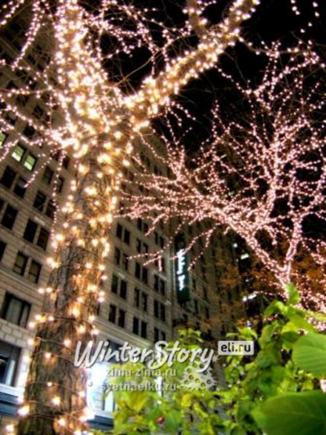 Гирлянды на дерево Клип Лайт - Спайдер 100 м, 900 шампань LED, черный СИЛИКОН, IP54 BEAUTY LED