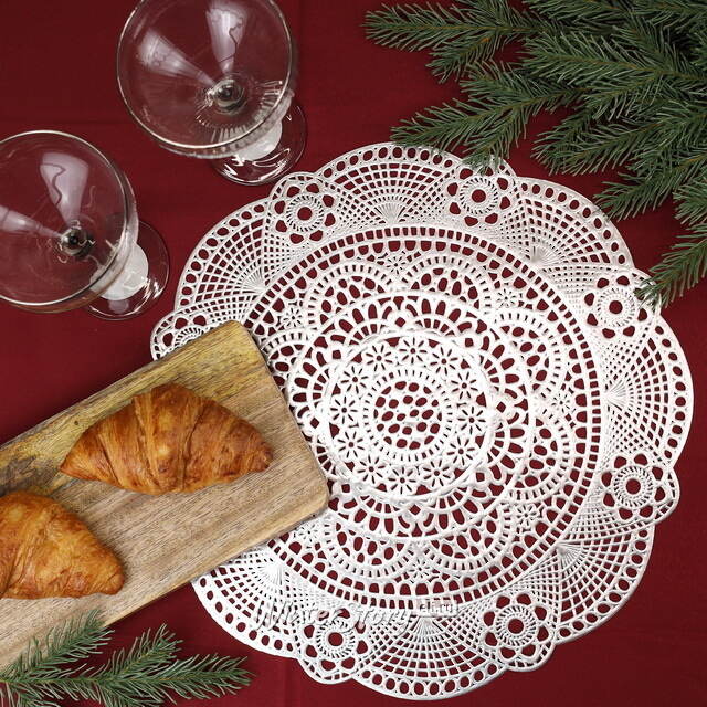 Сервировочная салфетка Жозефин 35 см серебряная Koopman