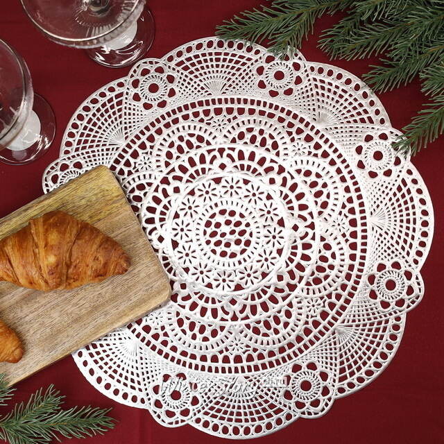 Сервировочная салфетка Жозефин 35 см серебряная Koopman