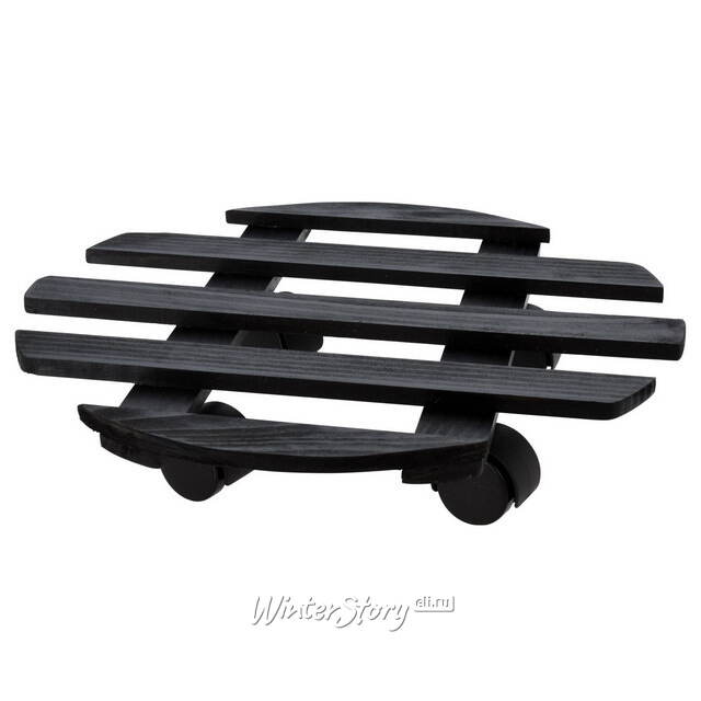 Подставка для цветов на колесиках Mirella Cerchio 28 см черная Koopman