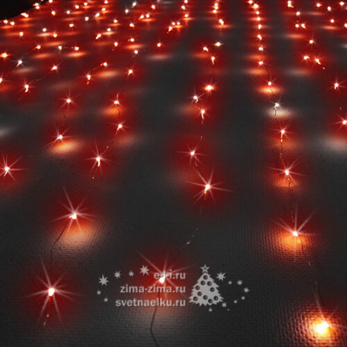 Светодиодный занавес Роса 1.6*1.6 м, 256 красных MINILED ламп, серебряная проволока, IP20 BEAUTY LED