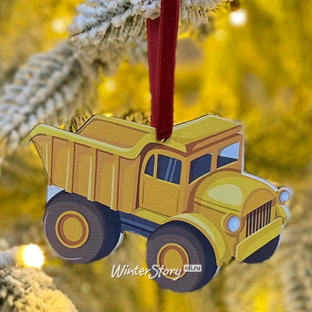 Игрушка для уличной елки Самосвал - Краски детства 25 см, дерево МанузинЪ
