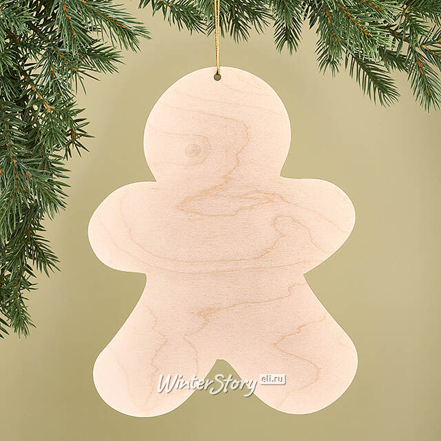 Игрушка для уличной елки Пряничек - Пряничные Истории 25 см, дерево МанузинЪ