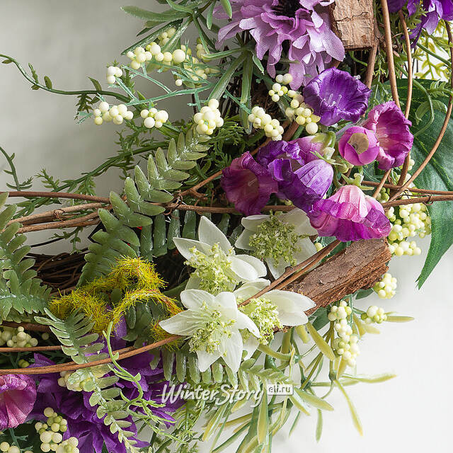 Венок для свечи Provence - Магическая Красота 34 см, фиолетовый Swerox