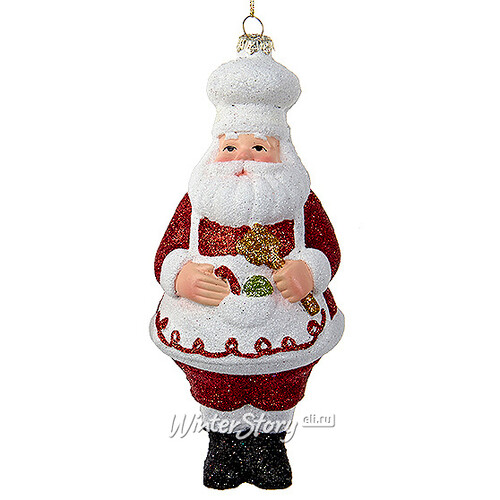 Елочная игрушка Санта - Веселый Повар в Красном сюртуке 18 см, подвеска Kurts Adler