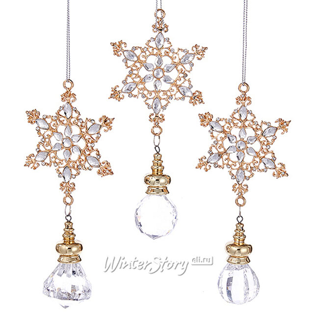 Елочная игрушка Снежинка Версаль 14 см, подвеска Kurts Adler