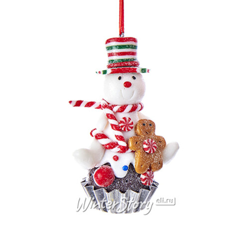 Елочная игрушка Снеговик - Christmas Cupcake 9 см, подвеска Kurts Adler