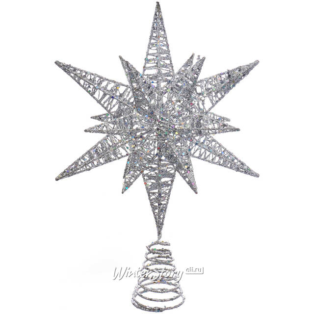 Вифлеемская звезда на елку Серебристый Альдебаран 32 см Kurts Adler