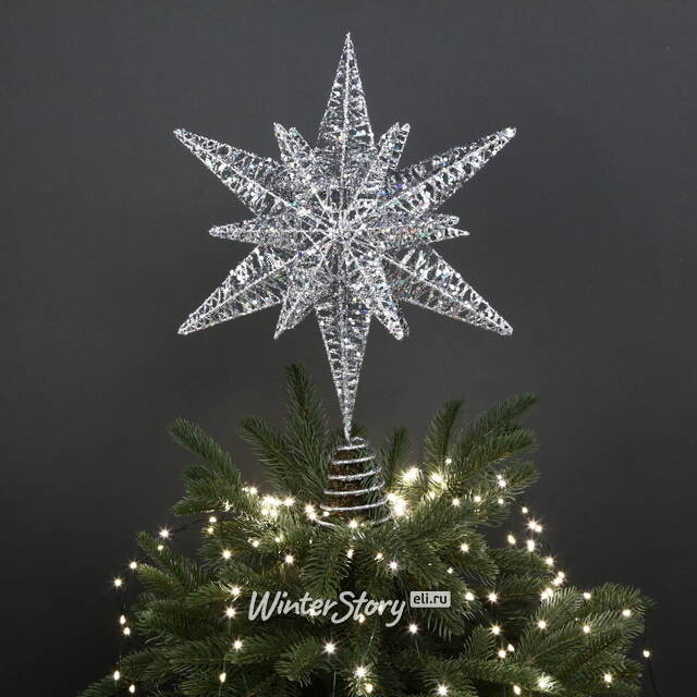 Вифлеемская звезда на елку Серебристый Альдебаран 32 см Kurts Adler