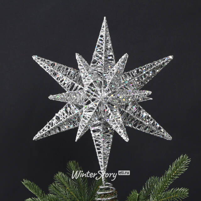 Вифлеемская звезда на елку Серебристый Альдебаран 32 см Kurts Adler