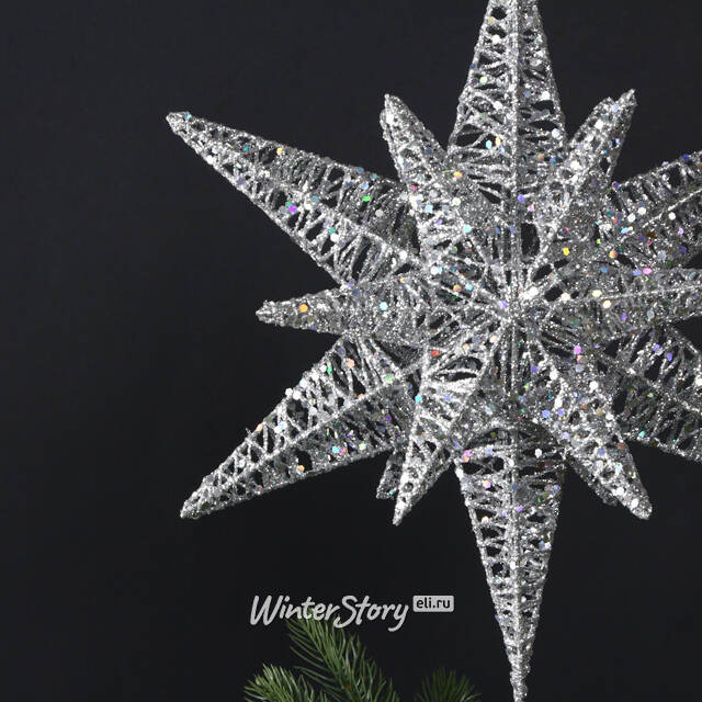 Вифлеемская звезда на елку Серебристый Альдебаран 32 см Kurts Adler