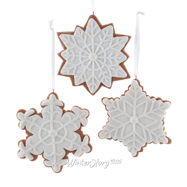 Набор елочных игрушек Снежная Глазурь 12 см, 3 шт, подвеска Kurts Adler