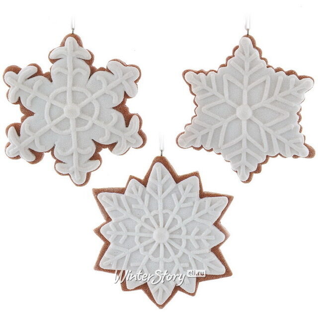 Набор елочных игрушек Снежная Глазурь 12 см, 3 шт, подвеска Kurts Adler