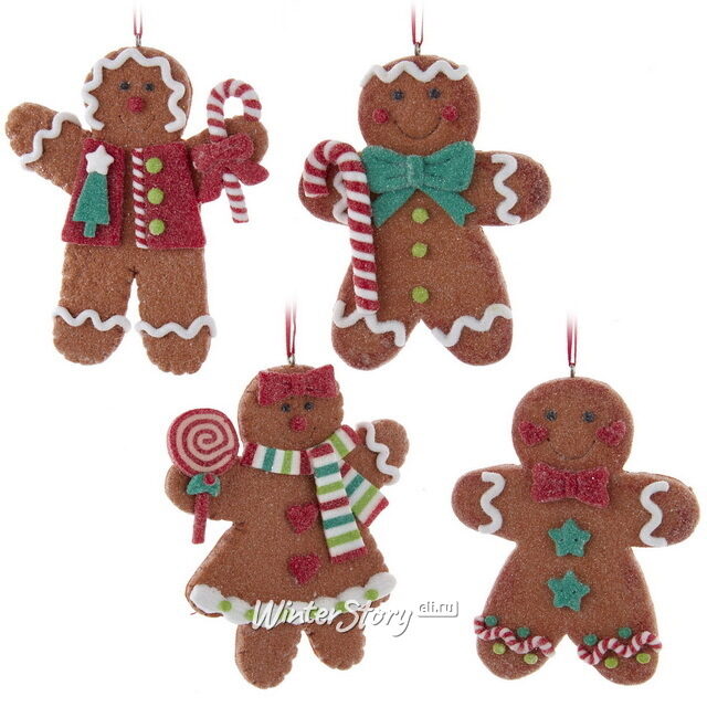 Набор елочных игрушек Жители Пряник-Ленда 4 шт, 11 см, подвеска Kurts Adler