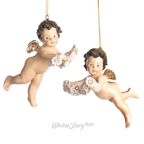 Набор елочных игрушек Ангел Джакомо и Киприан 11 см, 2 шт, подвеска Goodwill