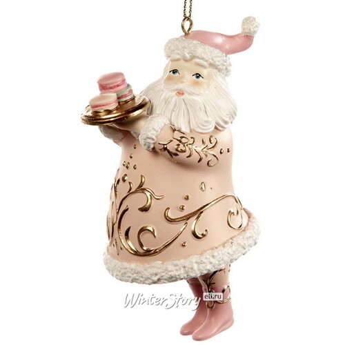 Елочная игрушка Санта с подносом макаруни - Candy Wendy 11 см, подвеска Goodwill
