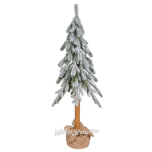Настольная елка Альпа заснеженная 80 см с натуральным стволом, ЛИТАЯ 100% Decorland