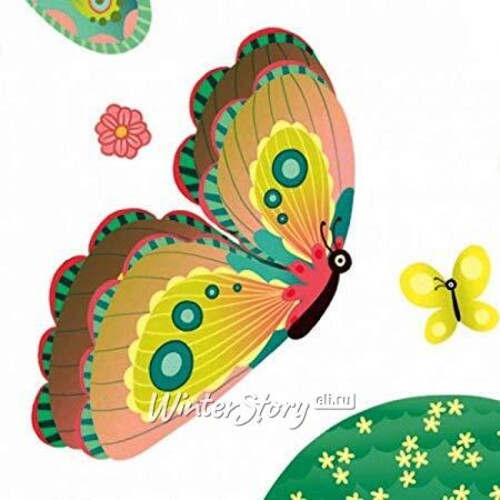 Детские многоразовые наклейки на окна Бабочки в саду, 51 шт Djeco