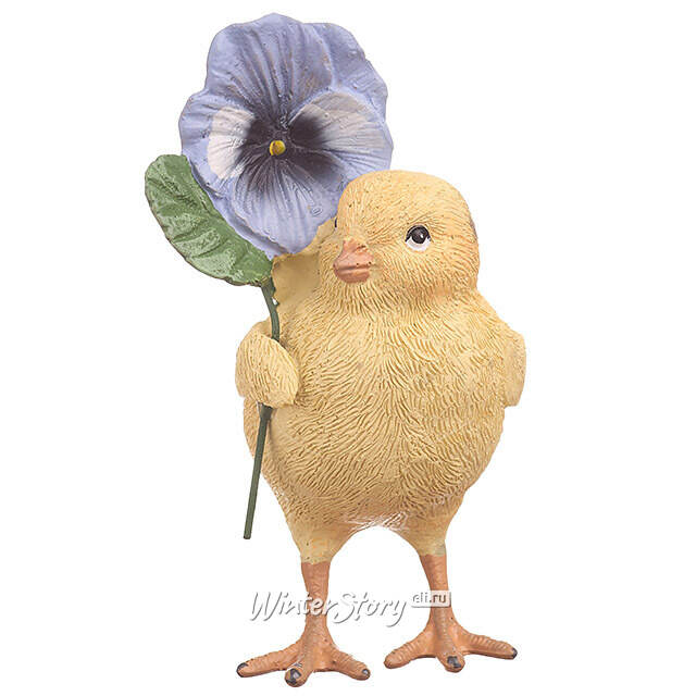 Декоративная фигурка Цыпленок Элфи с цветком 11 см Goodwill