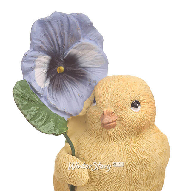 Декоративная фигурка Цыпленок Элфи с цветком 11 см Goodwill