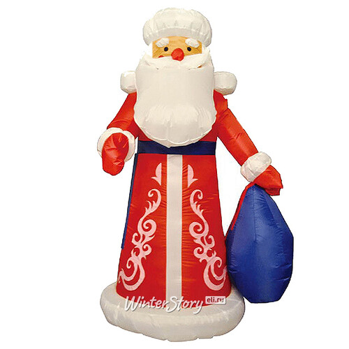 Надувная фигура Дед Мороз русский 1.8 м с подсветкой Торг Хаус