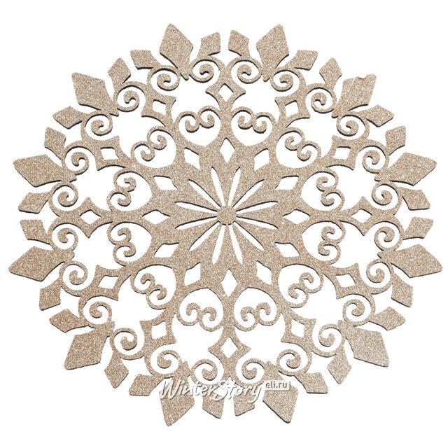 Сервировочная салфетка из фетра Ажурная Снежинка 30 см шампань Koopman (Купман)