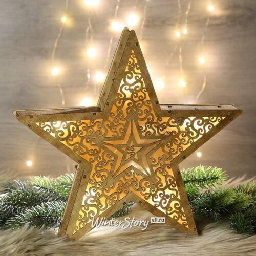Декоративный светильник Звезда Аделаида 29 см на батарейках, 5 LED ламп Koopman