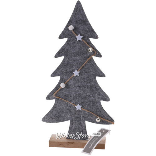 Декоративная елка из фетра Хенрика 41 см темно-серая Koopman