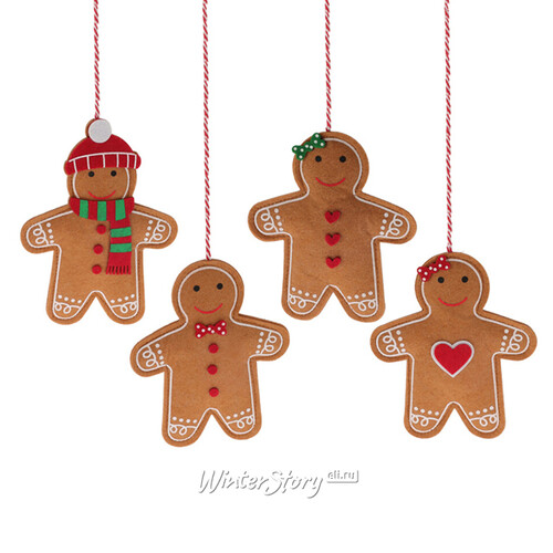 Набор елочных игрушек Gingerbread Hugs 15*8 см, 4 шт, подвеска Koopman