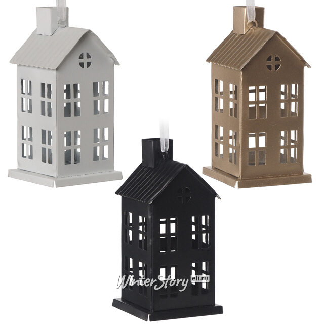 Елочная игрушка Домик Авелин 13 см черный, подвеска Koopman