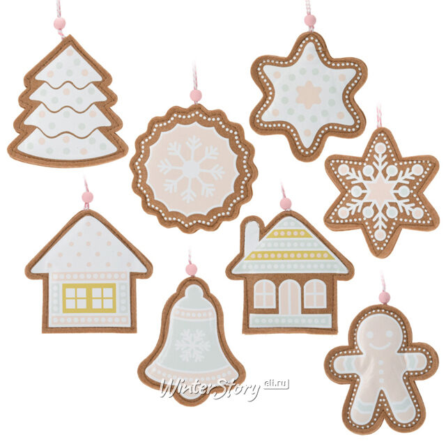 Набор елочных игрушек Christmas Notes 10 см, 8 шт, подвеска Koopman