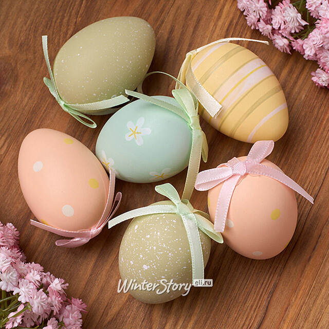 Пасхальные украшения Яйца Monto 6 см, 6 шт, подвеска Koopman