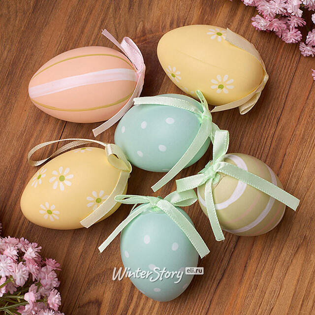 Пасхальные украшения Яйца Salvado 6 см, 6 шт, подвеска Koopman