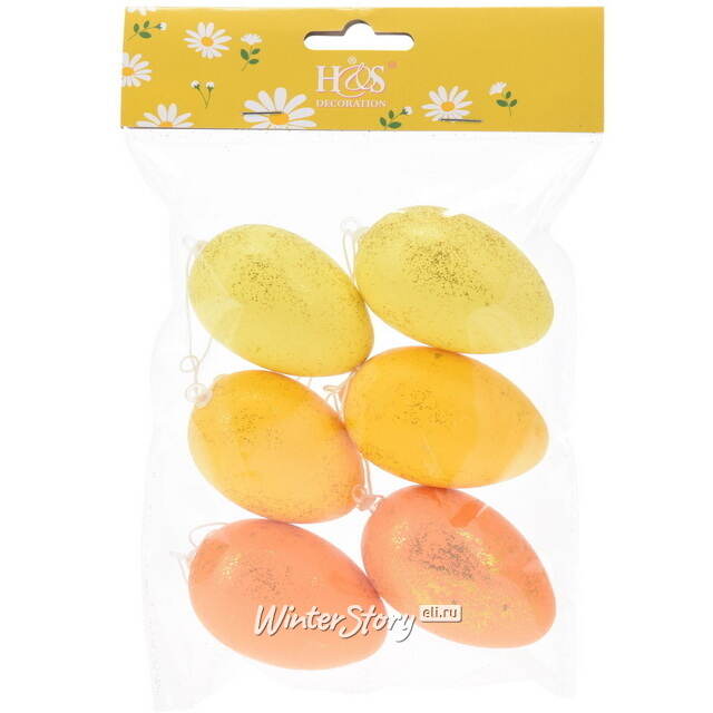 Пасхальные украшения Яйца Jarlatte 6 см, 6 шт, подвеска Koopman