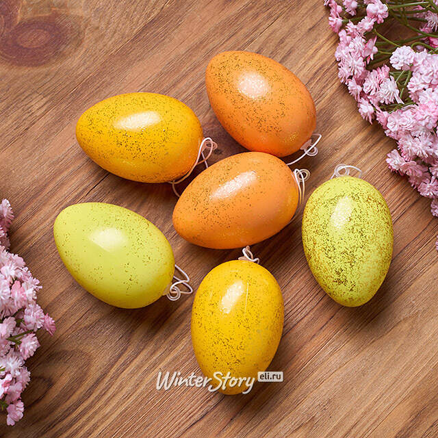 Пасхальные украшения Яйца Jarlatte 6 см, 6 шт, подвеска Koopman