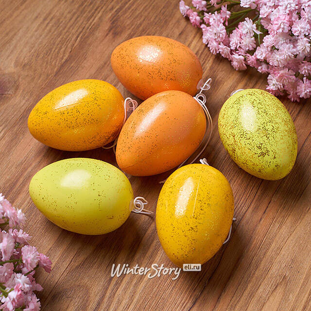 Пасхальные украшения Яйца Jarlatte 6 см, 6 шт, подвеска Koopman