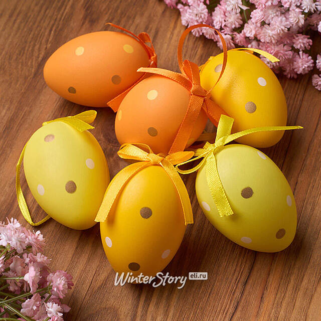 Пасхальные украшения Яйца Monrisson 6 см, 6 шт, подвеска Koopman