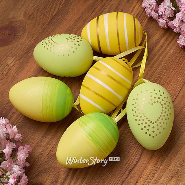 Пасхальные украшения Яйца Glieros 6 см, 6 шт, подвеска Koopman