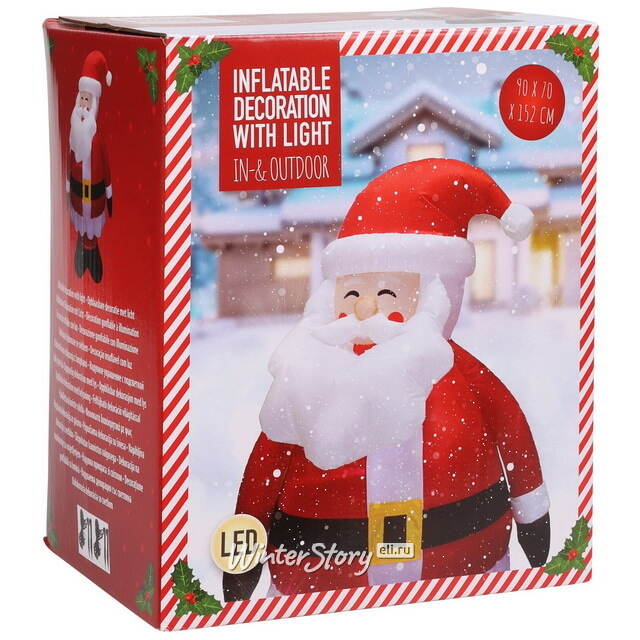 Надувная фигура Дед Мороз 152 см с подсветкой, IP44 Koopman
