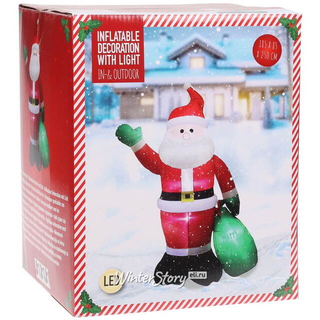 Надувная фигура Дед Мороз 250 см с подсветкой, IP44 Koopman