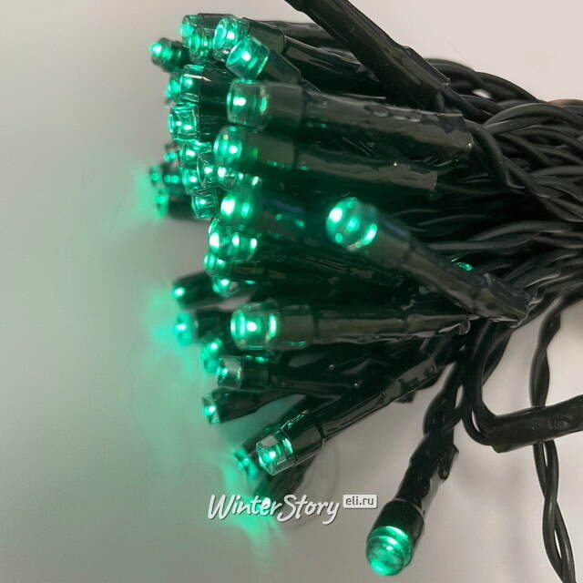 Гирлянда на солнечной батарее Солар 10 м, 100 зеленых LED ламп, зеленый ПВХ, контроллер, IP44 Snowhouse (Сноухаус)
