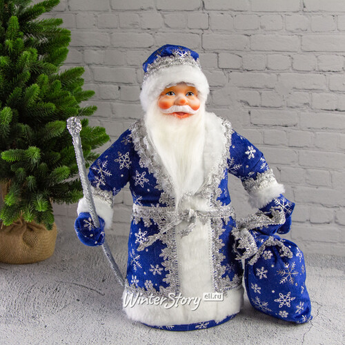 Фигура Дед Мороз - Добрый волшебник в синем кафтане 40 см Батик