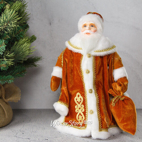 Фигура Дед Мороз - Добрый волшебник в золотом кафтане 50 см Батик