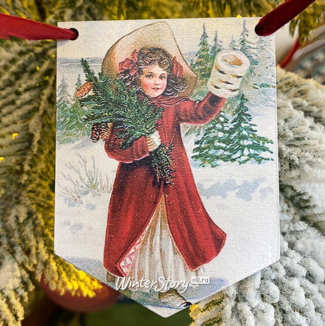 Гирлянда из флажков Vintage Christmas 10 см, 5 шт МанузинЪ