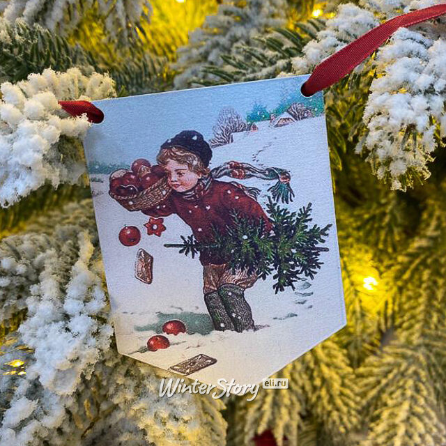 Гирлянда из флажков Vintage Christmas 10 см, 5 шт МанузинЪ